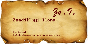 Zsadányi Ilona névjegykártya
